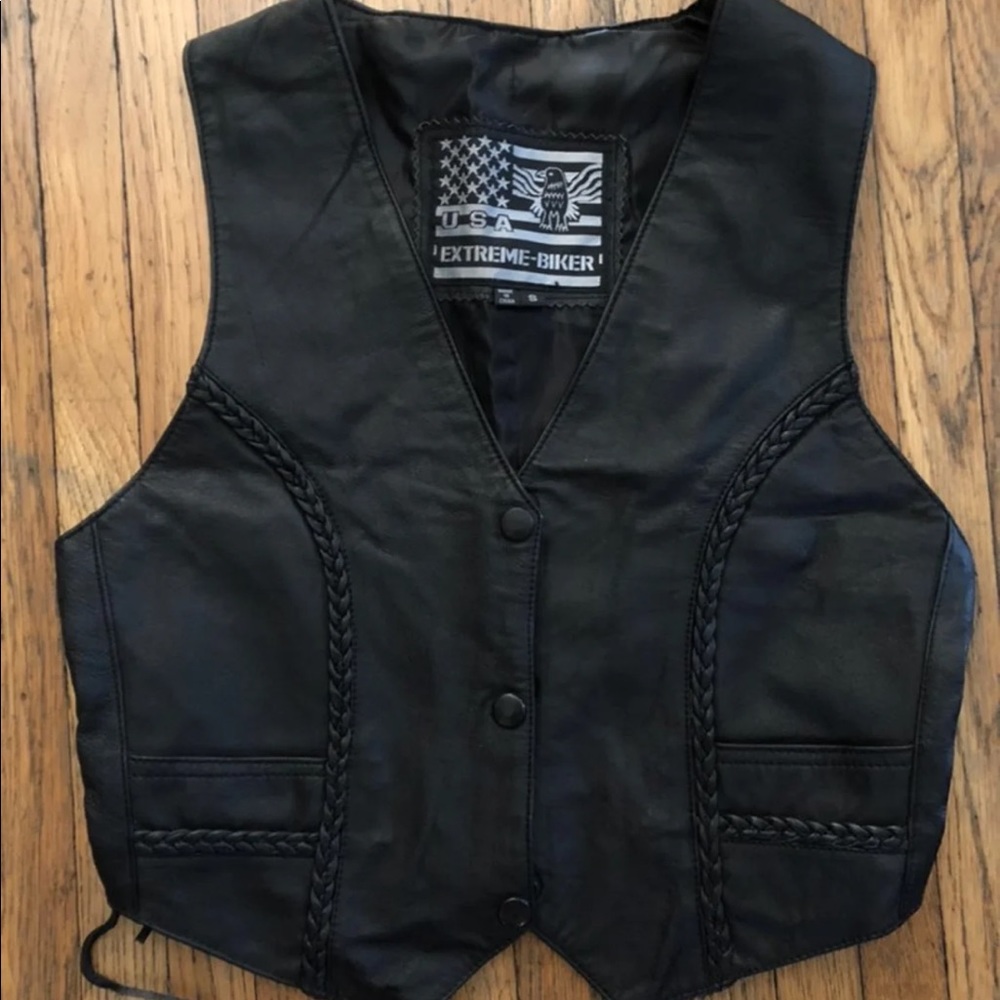 USA Extreme Biker Leather Vest